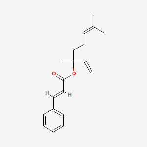 2-Propenoic acid, 3-phenyl-, 1-ethenyl-1,5-dimethyl-4-hexenyl ester 분자 구조