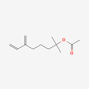 7-Octen-2-ol, 2-methyl-6-methylene-, acetate 분자 구조