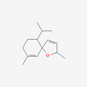 1-Oxaspiro[4.5]deca-3,6-diene, 2,7-dimethyl-10-(1-methylethyl)- 분자 구조