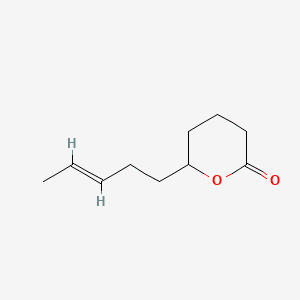 2H-Pyran-2-one, tetrahydro-6-(3-pentenyl)- 분자 구조