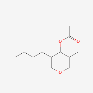2H-Pyran-4-ol, 3-butyltetrahydro-5-methyl-, acetate 분자 구조