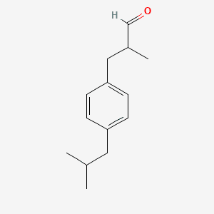 Benzenepropanal, .alpha.-methyl-4-(2-methylpropyl)- 분자 구조