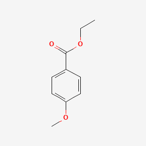 Benzoic acid, 4-methoxy-, ethyl ester 분자 구조