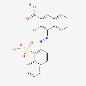2-Naphthalenecarboxylic acid, 3-hydroxy-4-[(1-sulfo-2-naphthalenyl)azo]-, calcium salt (1:1) 분자 구조