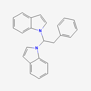 1H-Indole, 1,1'-(2-phenylethylidene)bis- 분자 구조