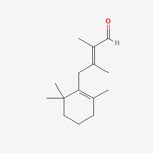 2-Butenal, 2,3-dimethyl-4-(2,6,6-trimethyl-1-cyclohexen-1-yl)- 분자 구조