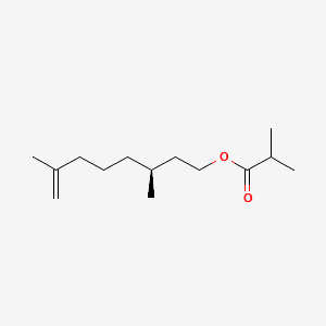 Propanoic acid, 2-methyl-, 3,7-dimethyl-7-octenyl ester 분자 구조