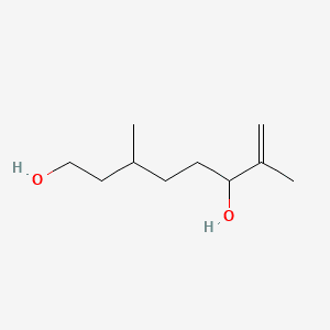 7-Octene-1,6-diol, 3,7-dimethyl- 분자 구조