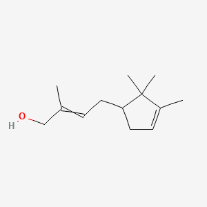 2-Buten-1-ol, 2-methyl-4-(2,2,3-trimethyl-3-cyclopenten-1-yl)- 분자 구조
