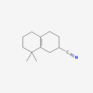OCTAHYDRO-8,8-DIMETHYLNAPHTHALENE-2-CARBONITRILE 분자 구조