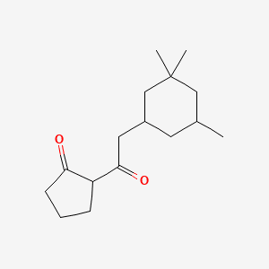 Cyclopentanone, 2-[(3,3,5-trimethylcyclohexyl)acetyl]- 분자 구조