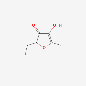 3(2H)-Furanone, 2-ethyl-4-hydroxy-5-methyl- 분자 구조