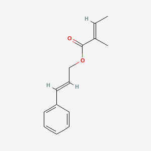 2-Butenoic acid, 2-methyl-, 3-phenyl-2-propenyl ester, (E,?)- 분자 구조