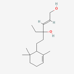 2-Hexene-1,4-diol, 4-ethyl-6-(2,6,6-trimethyl-2-cyclohexen-1-yl)-, cyclized 분자 구조