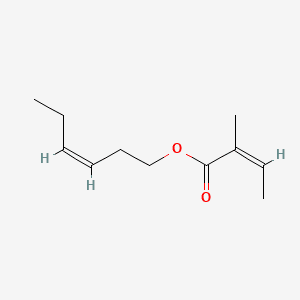 2-Butenoic acid, 2-methyl-, 3-hexenyl ester, (Z,Z)- 분자 구조