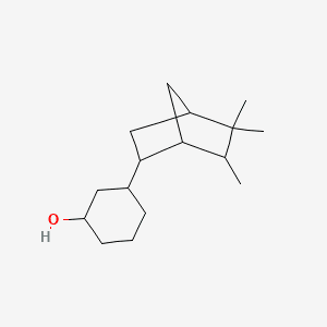 Cyclohexanol, 3-(5,5,6-trimethylbicyclo[2.2.1]hept-2-yl)- 분자 구조