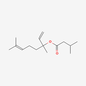 Butanoic acid, 3-methyl-, 1-ethenyl-1,5-dimethyl-4-hexenyl ester 분자 구조