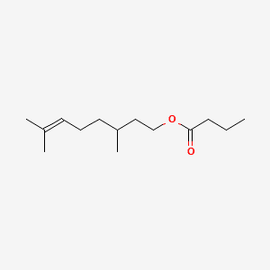 Butanoic acid, 3,7-dimethyl-6-octenyl ester 분자 구조