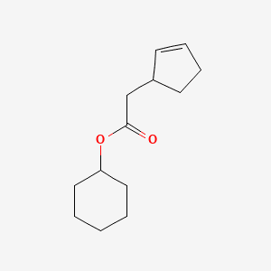 2-Cyclopentene-1-acetic acid, cyclohexyl ester 분자 구조