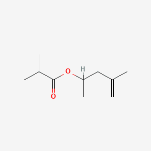 Propanoic acid, 2-methyl, 1,3-dimethyl-3-butenyl ester 분자 구조