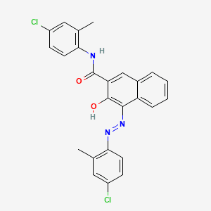 2-Naphthalenecarboxamide, N-(4-chloro-2-methylphenyl)-4-[(4-chloro-2-methylphenyl)azo]-3-hydroxy- 분자 구조