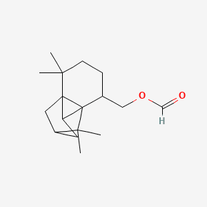 2,3b-Methano-3bH-cyclopenta[1,3]cyclopropa[1,2]benzene-4-methanol, octahydro-7,7,8,8-tetramethyl-, formate 분자 구조