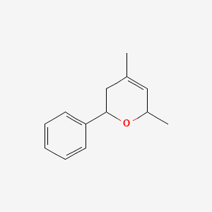 2H-Pyran, 3,6-dihydro-4,6-dimethyl-2-phenyl- 분자 구조