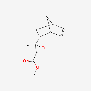 Oxiranecarboxylic acid, 3-bicyclo[2.2.1]hept-5-en-2-yl-3-methyl-, methyl ester 분자 구조