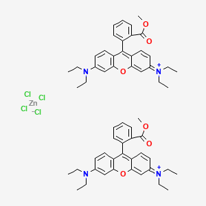 Xanthylium, 3,6-bis(diethylamino)-9-[2-(methoxycarbonyl)phenyl]-, (T-4)-tetrachlorozincate(1-) 분자 구조