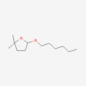 Furan, 5-(hexyloxy)tetrahydro-2,2-dimethyl- 분자 구조