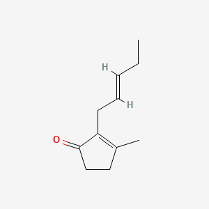 2-Cyclopenten-1-one, 3-methyl-2-(2-pentenyl)-, (E)- 분자 구조