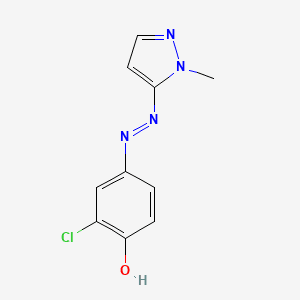Phenol, 2-chloro-4-[(1E)-2-(1-methyl-1H-pyrazol-5-yl)diazenyl]- 분자 구조