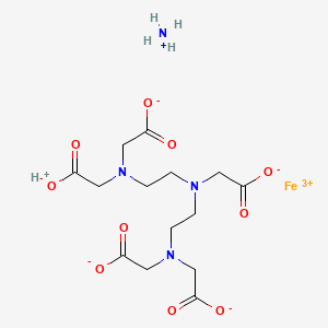 Ferrate(2-), [N,N-bis[2-[bis(carboxymethyl)amino]ethyl]glycinato(3-)]-, ammonium hydrogen 분자 구조