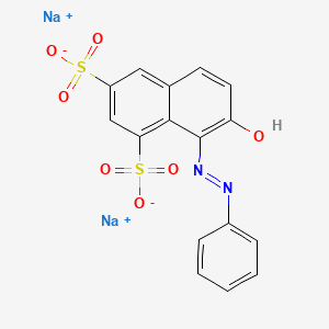 1,3-Naphthalenedisulfonic acid, 7-hydroxy-8-(phenylazo)-, disodium salt 분자 구조