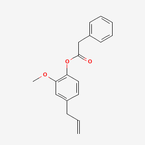 Benzeneacetic acid, 2-methoxy-4-(2-propenyl)phenyl ester 분자 구조