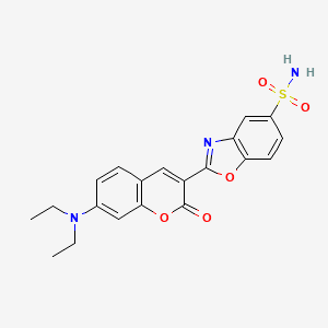 5-Benzoxazolesulfonamide, 2-[7-(diethylamino)-2-oxo-2H-1-benzopyran-3-yl]- 분자 구조