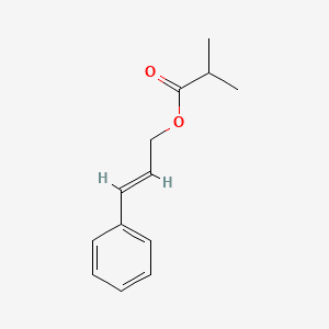 Propanoic acid, 2-methyl-, 3-phenyl-2-propenyl ester 분자 구조