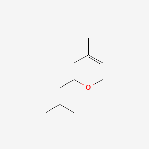 2H-Pyran, 3,6-dihydro-4-methyl-2-(2-methyl-1-propenyl)- 분자 구조