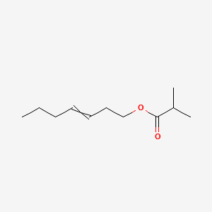 Propanoic acid, 2-methyl-, 3-heptenyl ester 분자 구조