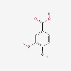 Benzoic acid, 4-hydroxy-3-methoxy- 분자 구조