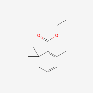 1,3-Cyclohexadiene-1-carboxylic acid, 2,6,6-trimethyl-, ethyl ester 분자 구조