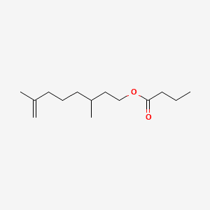 Butanoic acid, 3,7-dimethyl-7-octenyl ester 분자 구조