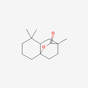 3,8a-Ethano-8aH-1-benzopyran-2(3H)-one, hexahydro-3,5,5-trimethyl- 분자 구조