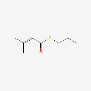 2-Butenethioic acid, 3-methyl-, S-(1-methylpropyl) ester 분자 구조