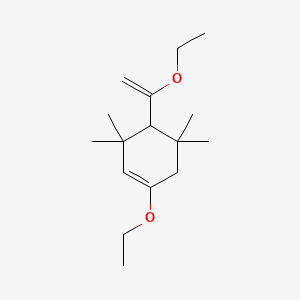 Cyclohexene, 1-ethoxy-4-(1-ethoxyethenyl)-3,3,5,5-tetramethyl- 분자 구조