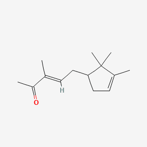 3-Penten-2-one, 3-methyl-5-(2,2,3-trimethyl-3-cyclopenten-1-yl)- 분자 구조