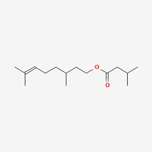 Butanoic acid, 3-methyl-, 3,7-dimethyl-6-octenyl ester 분자 구조