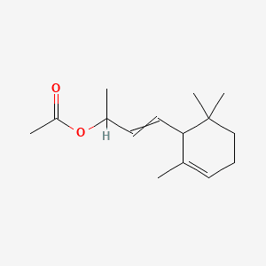 3-Buten-2-ol, 4-(2,6,6-trimethyl-2-cyclohexen-1-yl)-, acetate 분자 구조