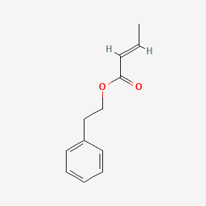 2-Butenoic acid, 2-phenylethyl ester, (E)- 분자 구조