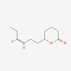 2H-Pyran-2-one, 6-(3-hexenyl)tetrahydro-, (Z)- 분자 구조